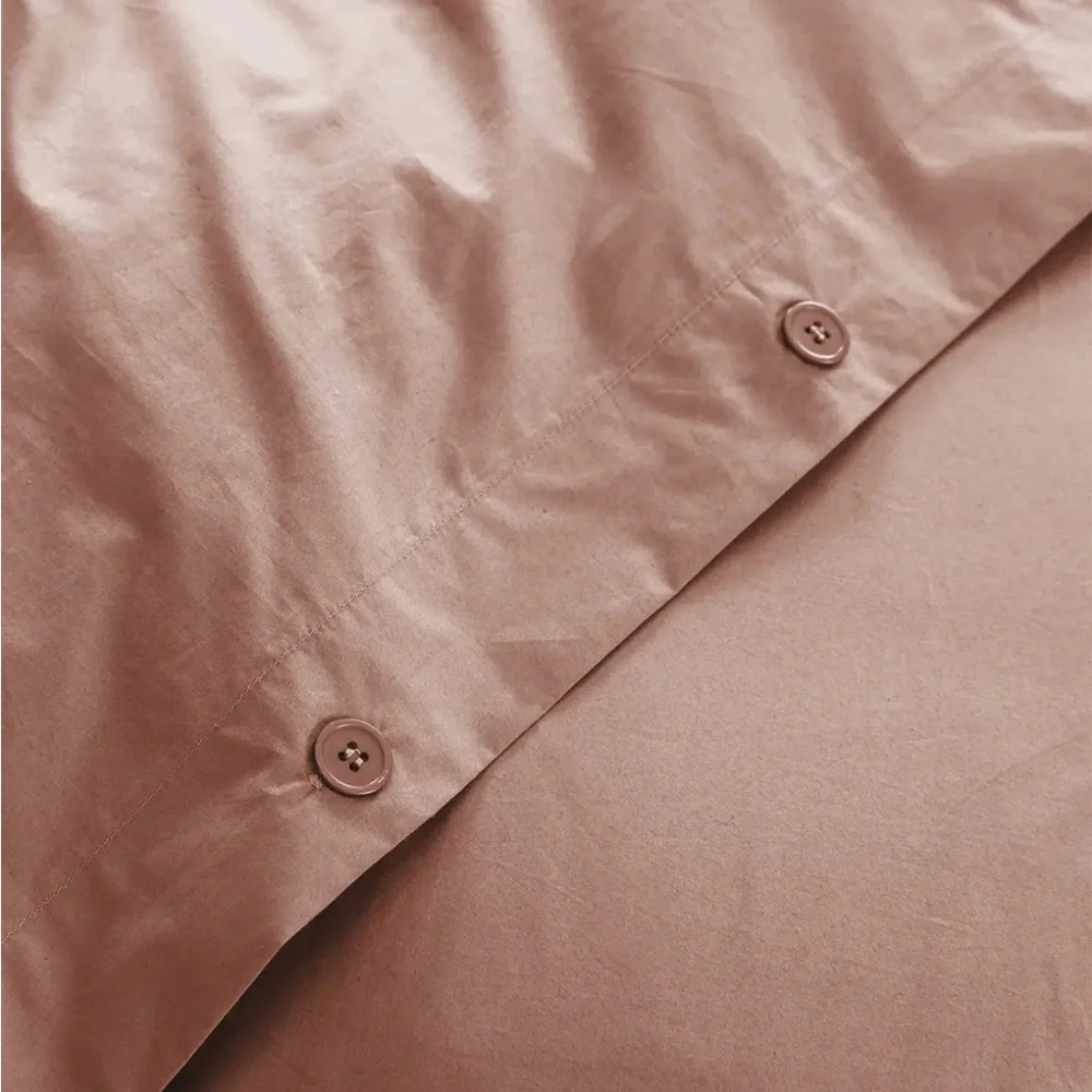 Quince Organic Percale Duvet Cover Full Queen Clay
